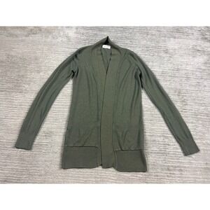 Becool Cardigan Womens Small Olive Green Open Front Shawl Collar Knit Pockets